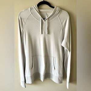 KUHL Men/Women’s White/Grey Striped Hoodie Longsleeve-XL-athleisure casual